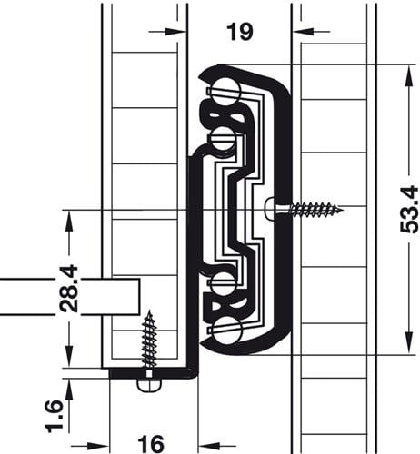 Ladegeleider Accuride 5517 - 60 kg - 108% uittrekbaar -2