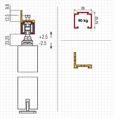 schuifdeursysteem 040040 wandmontage 
