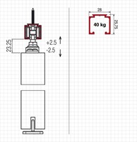 Schuifdeursysteem 040040 plafondmontage