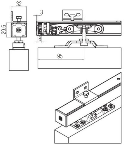 Krona Koblenz afsluitstuk voor 60 / 80/ 120 kg rail-3