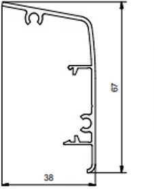 ROB afdekprofiel wand 80 kg rail - glazen deur-2