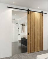 Barndoor schuifdeurbeslag staal grafiet zwart - raillengte 2.5 m-2