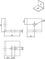 452404: verstelbare RVS raildrager - wandmontage - serie 1 RVS tot 600 kg-2