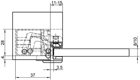 Tectus Glas scharnier TEG 310 - 80 kg - 7
