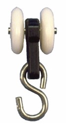 350050: enkele hangrol met S-haak - serie 0 tot 200 kg