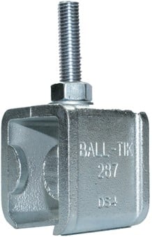 430287: raildrager met eindstop en draadeind M12 55 mm - plafondmontage - serie 1 tot 600 kg