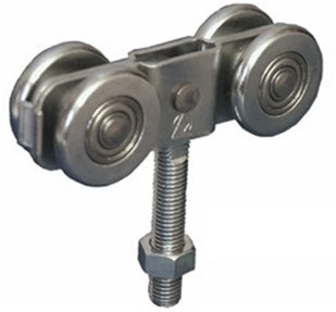 435404: dubbele hangrol met draadeind M12 56 mm - serie 1 tot 600 kg