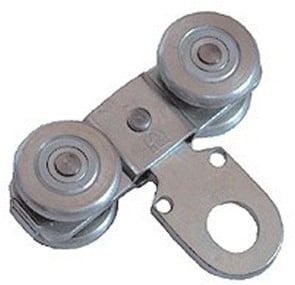 435444: dubbele hangrol met oog - serie 1 tot 600 kg