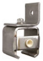 450284: RVS raildrager met eindstop - wandmontage - serie 1 RVS tot 600 kg