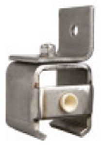 450284: RVS raildrager met eindstop - wandmontage - serie 1 RVS tot 600 kg