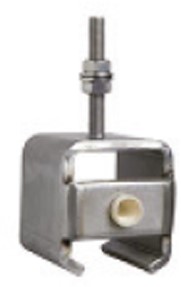 450287: RVS raildrager met draadeind M8 60 mm en eindstop - plafondmontage - serie 1 RVS tot 600 kg