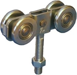 455404: dubbele RVS hangrol met draadeind M12 - serie 1 tot 600 kg