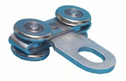 570099: dubbele hangrol met oog voor kraan - serie 2 tot 1000 kg