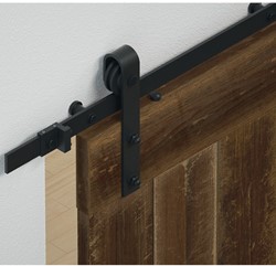 Barndoor schuifdeurbeslag staal grafiet zwart - raillengte 2.5 m