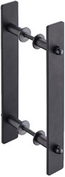 Barndoor schuifdeurgreep staal grafiet zwart - Set