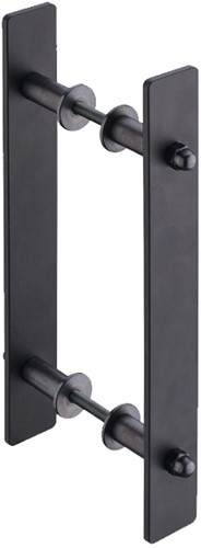 Barndoor schuifdeurgreep staal grafiet zwart - Set