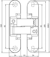Anselmi zelfsluitend scharnier AN 108-3