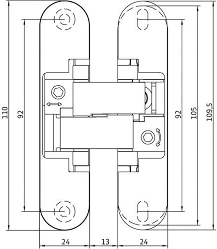 Anselmi zelfsluitend scharnier AN 108-3