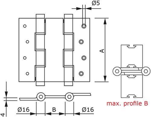 Deurveerscharnier dubbelwerkend deurdikte 30 mm-2