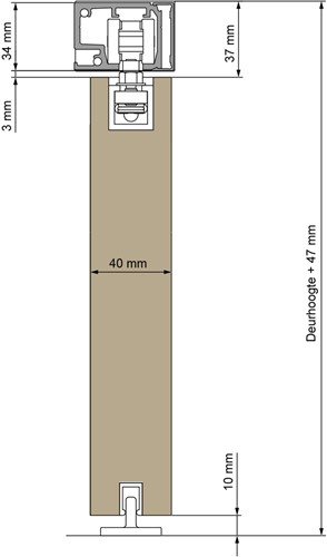 ROB Totaalset Cube 80 kg met softclose en rail 2,0 m - Zwart of Chroom-3