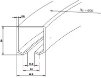 Gebogen rail 90 graden - serie 1 RVS tot 600 kg-2