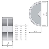 I-3250 schuifdeurgreep champagne - 40 mm-3