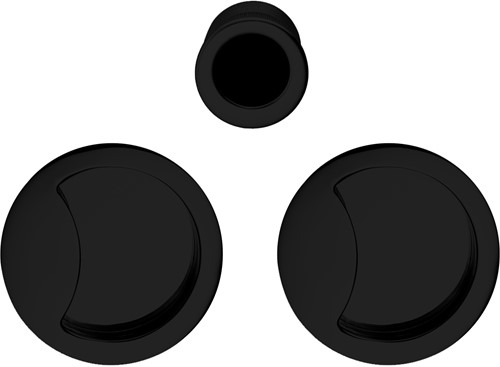 Schuifdeurgreep  Open Flush - mat zwart / rond
