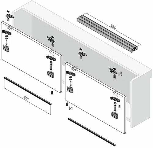 Kastensysteem 1050 zonder softclose 3D