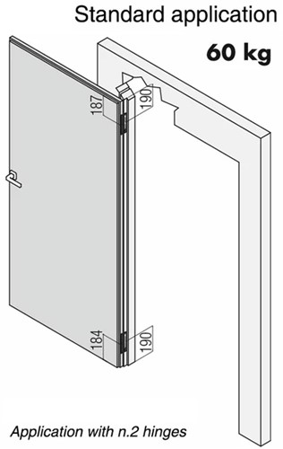 K2460 standaard plaatsing 2 scharnieren