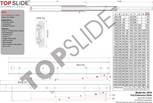 Ladegeleider 5819 afmetingen