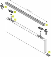 Krona Koblenz schuifdeurset 40 kg met rail 1,6 m-2