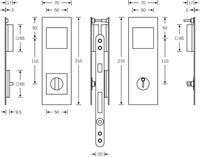 Schuifdeurslot FSB 42-4255-09008 afmetingen