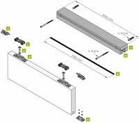 Koblenz schuifdeurset 80 kg met rail 2,0 m in houten omkasting-2