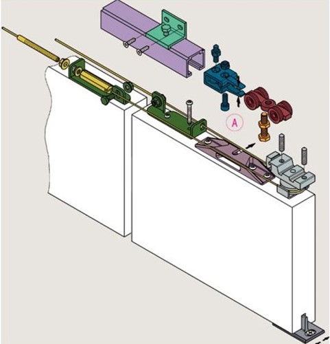 Krona Koblenz Ophangkit dubbele schuifdeur met symmetrie-opening - 80 / 120 kg-2