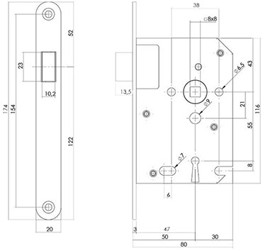SNC standaard magneetslot klavierslot - Zwart-2