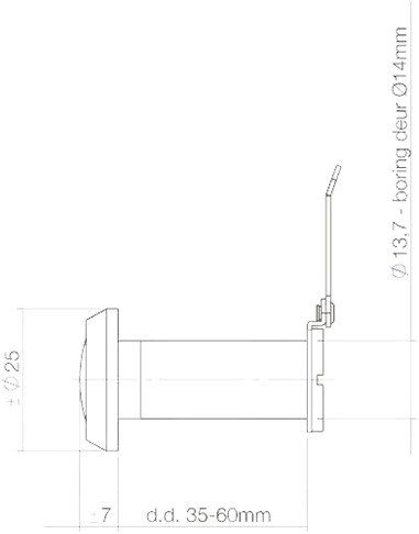 Deurspion 180° messing zwart-2