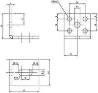 252404: Verstelbare RVS raildrager - wandmontage - serie 0 RVS tot 200 kg-2