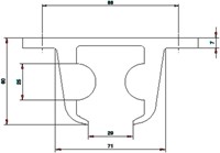 431329: raildrager met eindstop - plafondmontage - serie 1 tot 600 kg-2