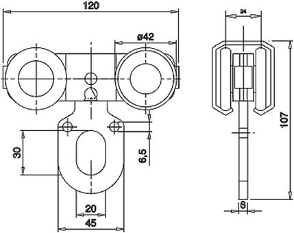 435444: dubbele hangrol met oog - serie 1 tot 600 kg-2