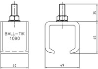 351290: raildrager met draadeind M8 30 mm - plafondmontage - serie 0 tot 200 kg-2