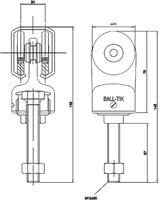 431007: enkele hangrol met draadeind M12 80 mm - serie 1 tot 600 kg-2