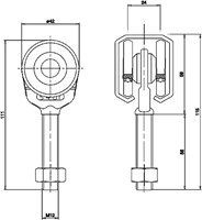 435401: enkele hangrol met draadeind M12 56 mm - serie 1 tot 600 kg-2