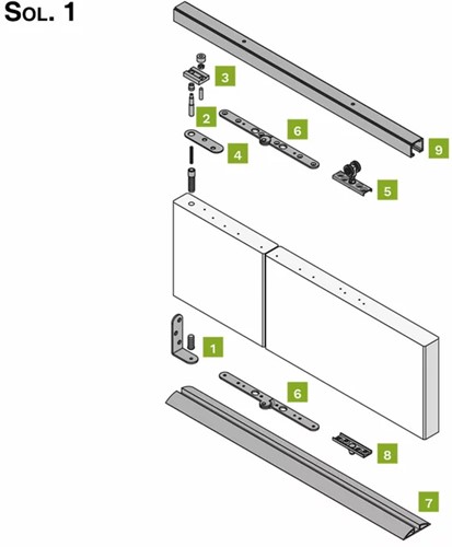 Vouwdeursysteem 0700 met 25 kg loopwagen