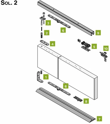 Vouwdeursysteem 0700 met 60 kg loopwagen