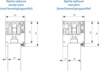 Xperta Opbouw afmetingen bevestigingsprofielen